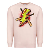 Pale Pink softball lightning bolt Premium Sweatshirt - Zillion Design Studio