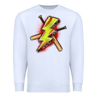 White softball lightning bolt Premium Sweatshirt - Zillion Design Studio