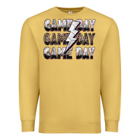 Antique Gold game day game day volleyball lightning bolt Premium Sweatshirt - Zillion Design Studio