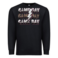 Black game day game day volleyball lightning bolt Premium Sweatshirt - Zillion Design Studio