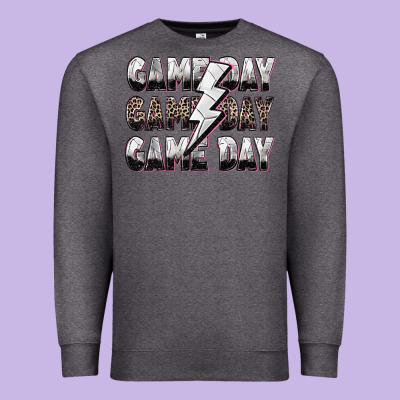 Premium Sweatshirt game day game day volleyball lightning bolt