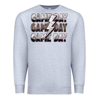 Heather Grey game day game day volleyball lightning bolt Premium Sweatshirt - Zillion Design Studio