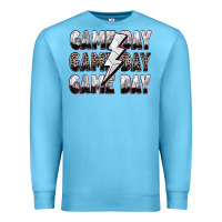 Ocean Blue game day game day volleyball lightning bolt Premium Sweatshirt - Zillion Design Studio