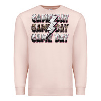 Pale Pink game day game day volleyball lightning bolt Premium Sweatshirt - Zillion Design Studio