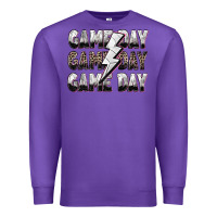 Purple game day game day volleyball lightning bolt Premium Sweatshirt - Zillion Design Studio