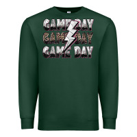 Sports Green game day game day volleyball lightning bolt Premium Sweatshirt - Zillion Design Studio