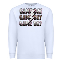 White game day game day volleyball lightning bolt Premium Sweatshirt - Zillion Design Studio