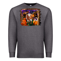 Charcoal Heather longhorn cow halloween Premium Sweatshirt - RanaPortraitStore