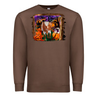 Chestnut longhorn cow halloween Premium Sweatshirt - RanaPortraitStore