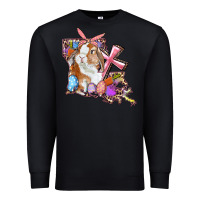 Black Louisiana Map Easter Bunny And Cross Premium Sweatshirt - RanaPortraitStore