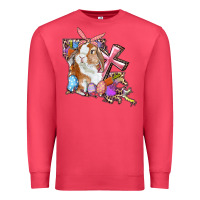 Cardinal Louisiana Map Easter Bunny And Cross Premium Sweatshirt - RanaPortraitStore