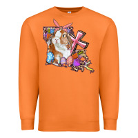 Carrot Louisiana Map Easter Bunny And Cross Premium Sweatshirt - RanaPortraitStore