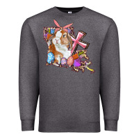 Charcoal Heather Louisiana Map Easter Bunny And Cross Premium Sweatshirt - RanaPortraitStore