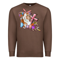 Chestnut Louisiana Map Easter Bunny And Cross Premium Sweatshirt - RanaPortraitStore