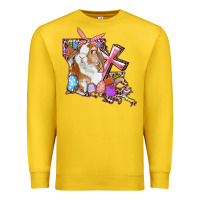 Lemon Louisiana Map Easter Bunny And Cross Premium Sweatshirt - RanaPortraitStore