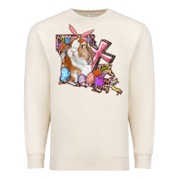 Sandshell Louisiana Map Easter Bunny And Cross Premium Sweatshirt - RanaPortraitStore