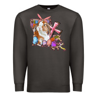 Smoke Louisiana Map Easter Bunny And Cross Premium Sweatshirt - RanaPortraitStore
