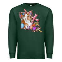 Sports Green Louisiana Map Easter Bunny And Cross Premium Sweatshirt - RanaPortraitStore