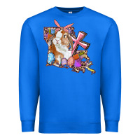 True Royal Louisiana Map Easter Bunny And Cross Premium Sweatshirt - RanaPortraitStore