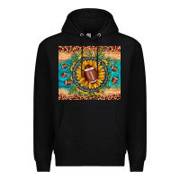 Black football leopard turquoise sunflower Premium Hoodie - JahusDesignShop
