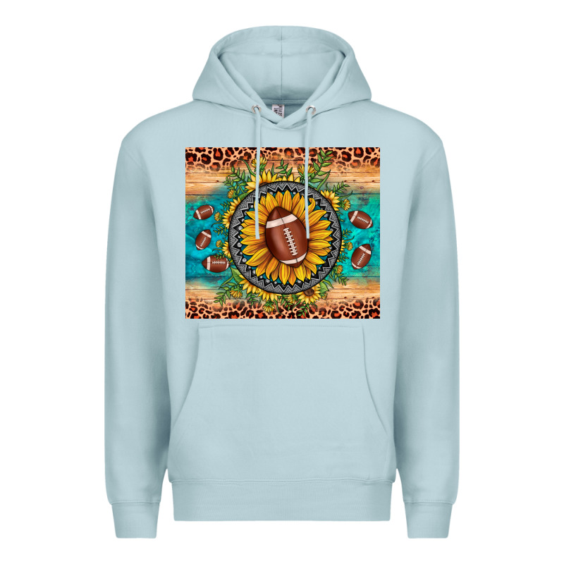 Football Leopard Turquoise Sunflower Premium Hoodie by JahusDesignShop | Teevron
