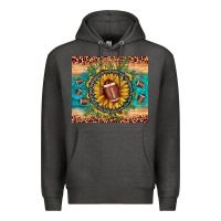 Charcoal Heather football leopard turquoise sunflower Premium Hoodie - JahusDesignShop