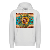Dove Grey football leopard turquoise sunflower Premium Hoodie - JahusDesignShop