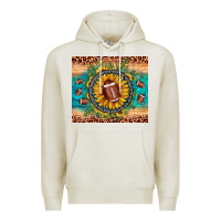 Oatmeal Heather football leopard turquoise sunflower Premium Hoodie - JahusDesignShop