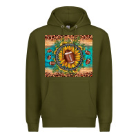 Army Green football leopard turquoise sunflower Premium Hoodie - JahusDesignShop