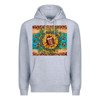 Heather Grey football leopard turquoise sunflower Premium Hoodie - JahusDesignShop