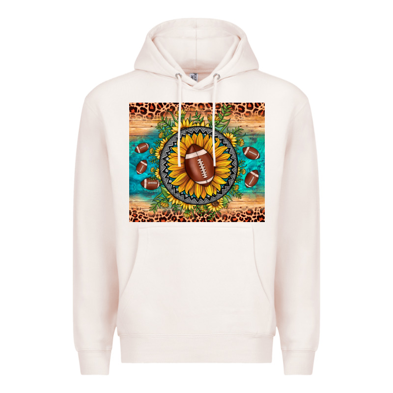 Football Leopard Turquoise Sunflower Premium Hoodie by JahusDesignShop | Teevron