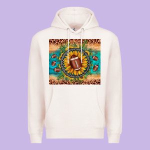 Football Leopard Turquoise Sunflower Premium Hoodie Designed By Jahusdesignshop