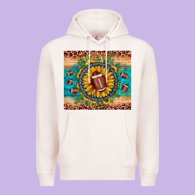 Football Leopard Turquoise Sunflower Premium Hoodie Designed By Jahusdesignshop