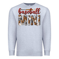 Heather Grey baseball mini with leopard Premium Sweatshirt - texasbilliewilder