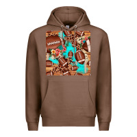 Chestnut football leopard cowhide seamless pattern Premium Hoodie - JahusDesignShop
