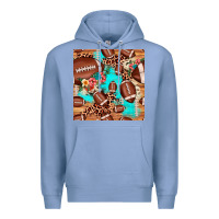 Colony Blue football leopard cowhide seamless pattern Premium Hoodie - JahusDesignShop