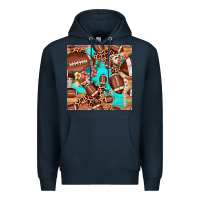 Navy football leopard cowhide seamless pattern Premium Hoodie - JahusDesignShop