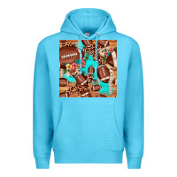 Ocean Blue football leopard cowhide seamless pattern Premium Hoodie - JahusDesignShop