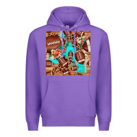 Purple football leopard cowhide seamless pattern Premium Hoodie - JahusDesignShop