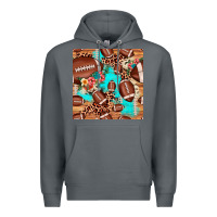 Rock football leopard cowhide seamless pattern Premium Hoodie - JahusDesignShop