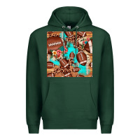 Sports Green football leopard cowhide seamless pattern Premium Hoodie - JahusDesignShop