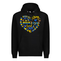 Black down syndrome awareness heart Premium Hoodie - Artiststas