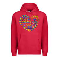 Cardinal down syndrome awareness heart Premium Hoodie - Artiststas