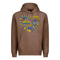 Chestnut down syndrome awareness heart Premium Hoodie - Artiststas