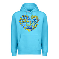 Ocean Blue down syndrome awareness heart Premium Hoodie - Artiststas