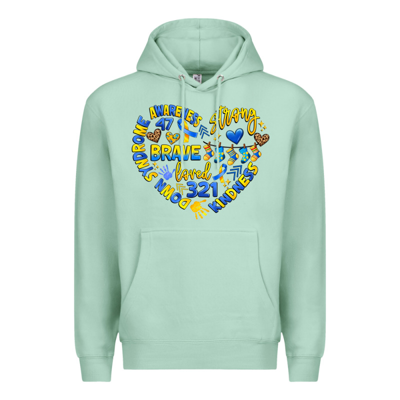 Down Syndrome Awareness Heart Premium Hoodie by Artiststas | Teevron