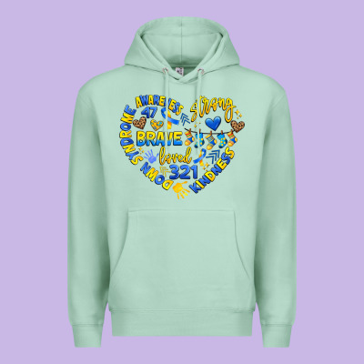 Down Syndrome Awareness Heart Premium Hoodie Designed By Artiststas