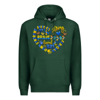 Sports Green down syndrome awareness heart Premium Hoodie - Artiststas
