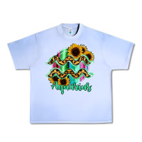 Aquarius Zodiac Sign Sunflower Leopard Serape Urban Heavy Tee | Teevron