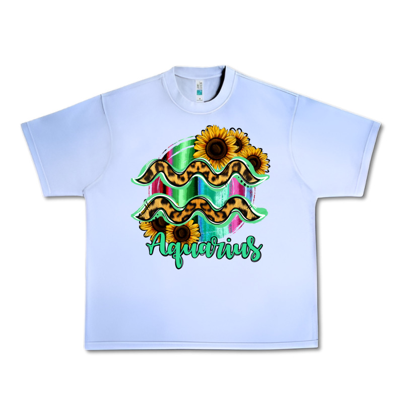 Aquarius Zodiac Sign Sunflower Leopard Serape Urban Heavy Tee by RanaPortraitStore | Teevron